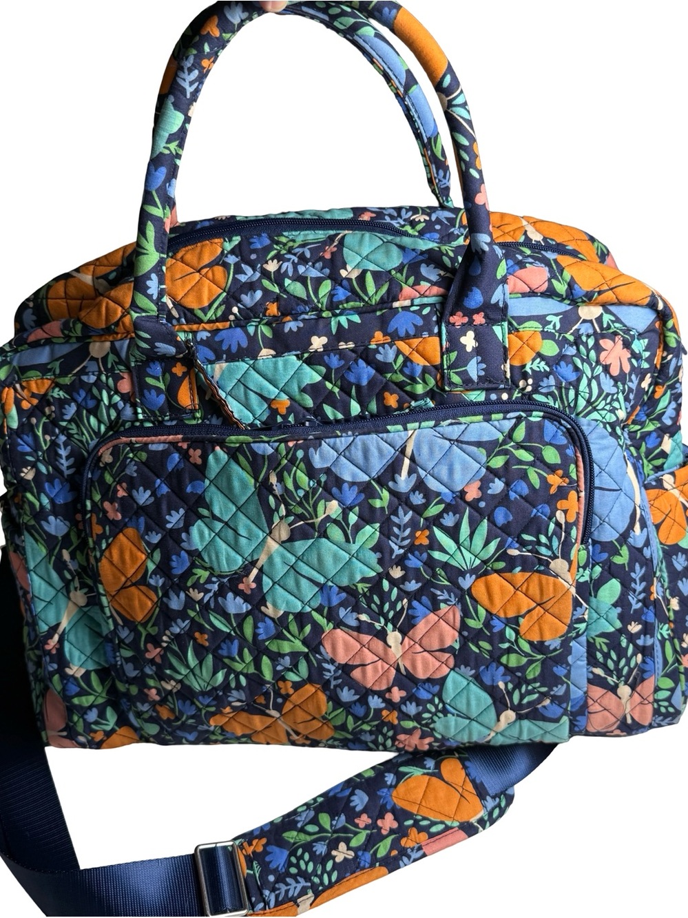 Vera Bradley Grand Travel Weekender Butterfly Duffle Carry-On Bag Vacation Tote
